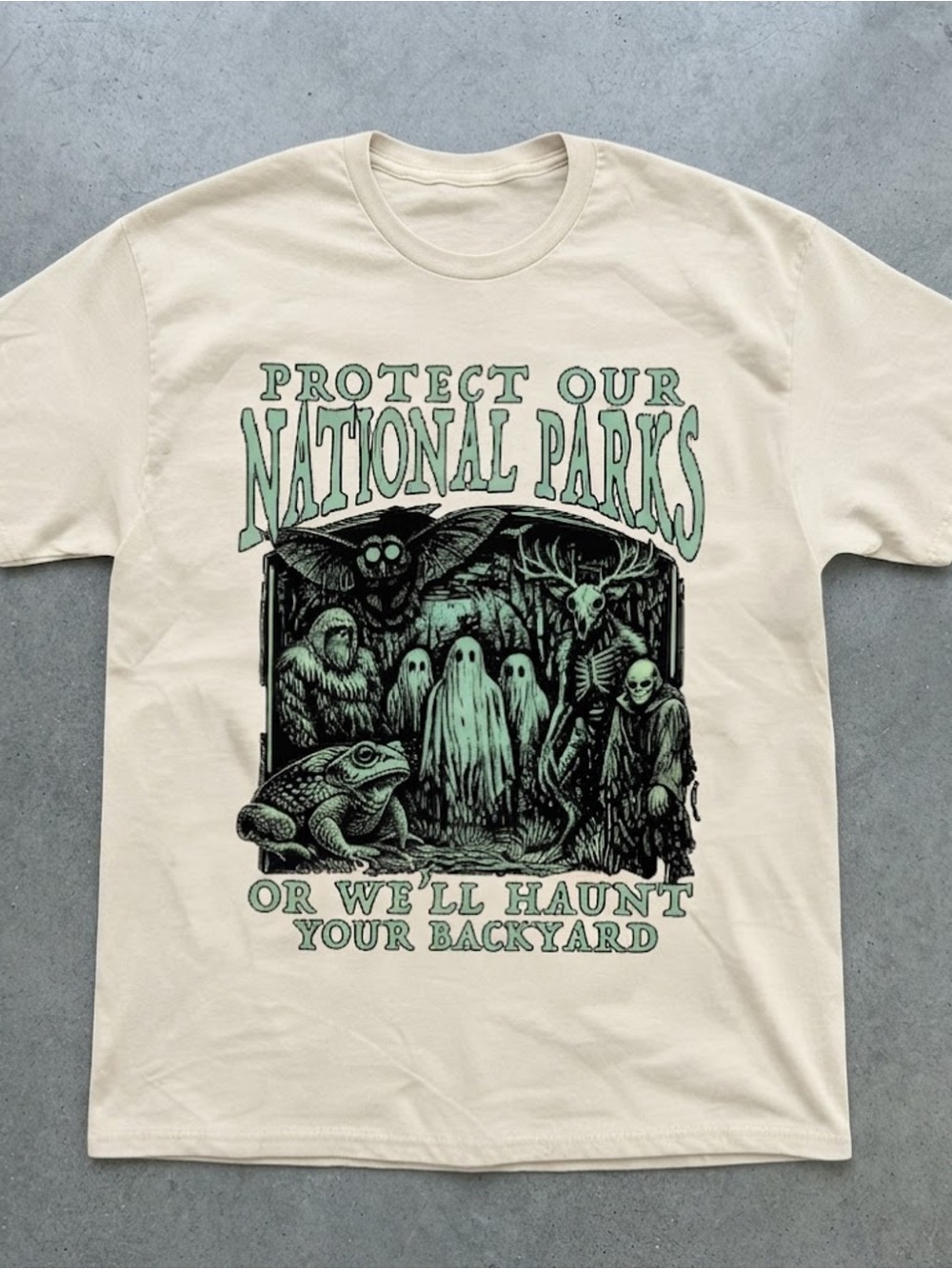 Protect Our National Parks Gryptid Forest Cream Gildan T-shirt